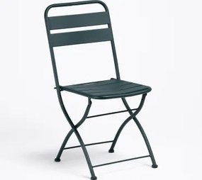 Set Van 2 Opvouwbare Eetkamerstoelen In Staal Janti Jungle Groen - Sklum