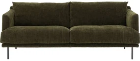 Goossens Bank Luxor In Ribstof groen, stof, 3-zits, modern design
