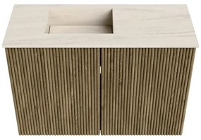 Mondiaz Joya DLux 60cm toiletmeubel dusk met wastafel faye links 1 kraangat meli