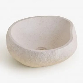 Fedro Betonnen Wastafel Wit - Sklum