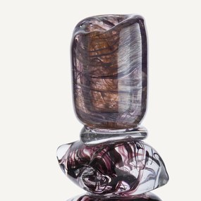 Handgeblazen glazen kandelaar, H23 cm, Qimera