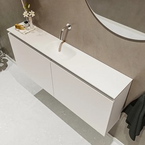 Mondiaz Ture 120cm toiletmeubel linen met wastafel talc midden geen kraangat