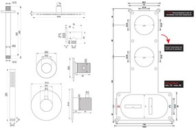 Brauer Brushed Carving complete inbouw regendouche set 06 met 30cm douchekop, plafondarm en staafhanddouche RVS geborsteld PVD