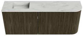 Mondiaz Joya DLux 100cm toiletmeubel ronding rechts shadow met wastafel faye links 1 kraangat opalo