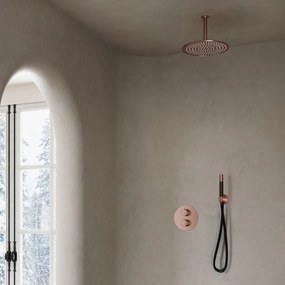 Saniclear Copper Pro inbouw regendouche 30cm rond met plafondarm geborsteld koper
