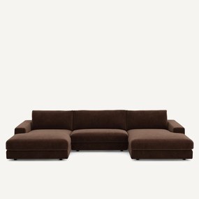 5-zits panoramabank fluweel chenille, Skander