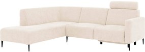 Goossens Hoekbank Tiolo Met Relaxfunctie En Hoofdsteun wit, stof, 3-zits, modern design met ligelement links