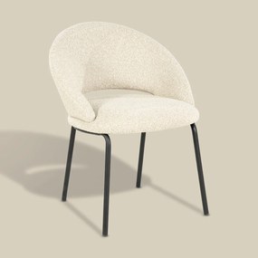 Eetkamerstoel Met Zwart Onderstel Beige
