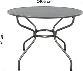 Balero ronde stapelbare bistroset strekmetaal Ø105 cm. - Antraciet