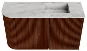 Mondiaz Joya DLux 70cm toiletmeubel ronding links ruby met wastafel faye rechts 1 kraangat glace