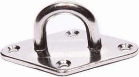 Platinum kussenoog - Chromen plaat met oog - 8mm