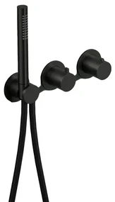 Hotbath Ace Afbouwdeel - voor inbouwthermostaat - 2-weg - omstel - handdouche - doucheslang - zwart geborsteld PVD AC071EXTMBP