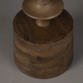 Dutchbone Cath Walnut Ronde Bijzettafel Walnoot - 46 X 46cm.