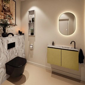 Mondiaz Ture DLux toiletmeubel 80cm oro met wastafel glace rechts met kraangat