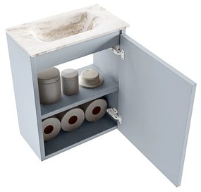 Mondiaz Ture DLux toiletmeubel 40cm clay met wastafel frappe midden zonder kraangat