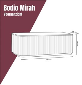 Ribbelhout Salontafel Rechthoekig - 100 X 55cm.