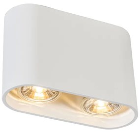 Moderne opbouwSpot / Opbouwspot / Plafondspot wit 2-lichts GU10 50mm - Ronda Design, Modern GU10 ovaal Binnenverlichting Lamp