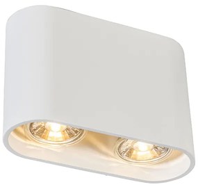 QAZQA Moderne Spot / Opbouwspot / Plafondspot wit - Ronda duo Design, Modern GU10 ovaal Binnenverlichting Lamp