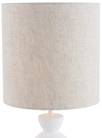 Design tafellamp wit stoffen kap lichtgrijs 25 cm - Alisia Design E27 rond Binnenverlichting Lamp