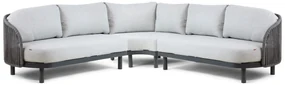 Hoek loungeset 5 personen Aluminium/rope Grijs Santika Furniture Santika
