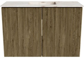 Mondiaz Joya DLux 60cm toiletmeubel dusk met wastafel faye midden zonder kraangat frappe