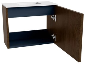 Mondiaz Joya 50cm toiletmeubel walnut met wastafel faye midden zonder kraangat talc