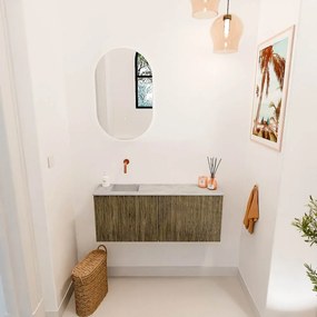 Mondiaz Joya DLux 100cm toiletmeubel dusk met wastafel faye links zonder kraangat glace