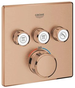 Grohe Grohtherm SmartControl Inbouwthermostaat - 4 knoppen - vierkant - brushed warm sunset 29126DL0