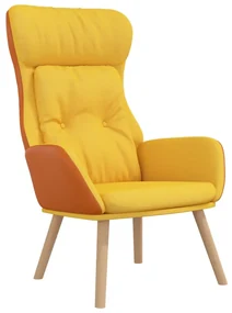 vidaXL Relaxstoel stof en PVC mosterdgeel