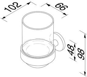 Geesa Nemox glashouder met glas RVS geborsteld