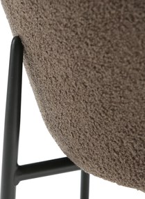 Dan-Form Orbit Eetkamerstoel Met Hoge Rugleuning Rond Boucle Bruin