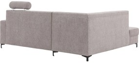 Goossens Basic Hoekbank Helsinki Incl. Hoofdsteun bruin, stof, 2-zits, modern design met ligelement links