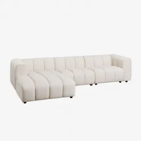 Modulaire Linker Chaise Longue Bank Van 3 Delen In Bouclé Stof Eliot Bouclé Crèmebeige - Sklum