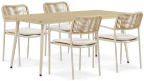 Tuinset 4 personen 180 cm Aluminium/rope Taupe Coco Penya/Matale