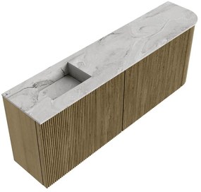 Mondiaz Joya DLux 110cm toiletmeubel ronding rechts dusk met wastafel faye links 1 kraangat glace