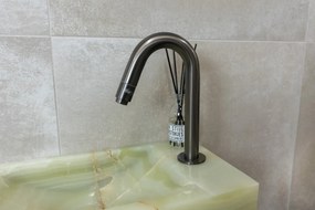 Saniclear Green Onyx fonteinset met gebogen kraan in gunmetal