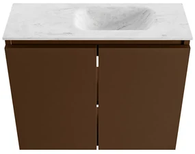 Mondiaz Ture DLux toiletmeubel 60cm rust met wastafel opalo rechts met kraangat
