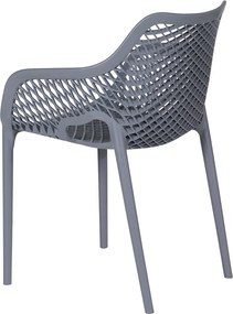Garden Impressions Air XL kunststof tuinstoel - donker grijs - 4 stuks