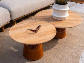 4 Seasons Outdoor June loungetafel caramel met rond blad Ø 80 cm SALE Loungetafel   beige weerbestendig