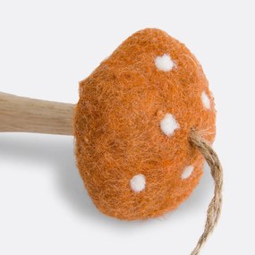 Set van 3 vilten paddenstoelen met ophanglus, Caspar