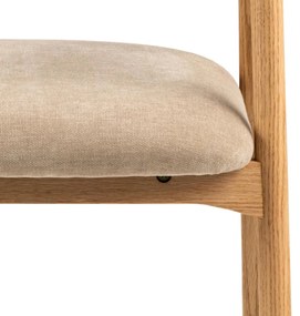 Eiken Eetkamerstoel Beige Chenille