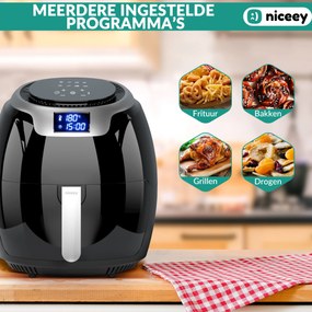 Niceey Airfryer XXL - Heteluchtfriteuse - 8L - 1800W - Zwart