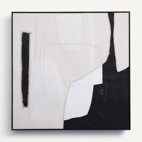 Gecollageerde en beschilderde stoffen muurdecoratie, Snoh