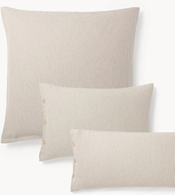 Flanellen kussenhoes Javon met fijne strepen