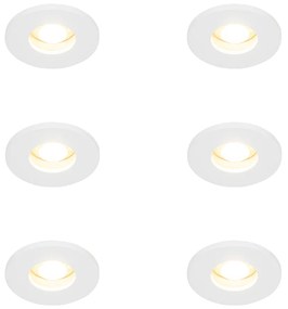 Set van 6 Moderne badkamer inbouwspot wit - Shed GU10 IP54 Lamp