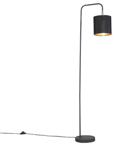 Stoffen Smart vloerlamp zwart incl. wifi A60 lichtbron - Lofty Modern E27 cilinder / rond rond Binnenverlichting Lamp