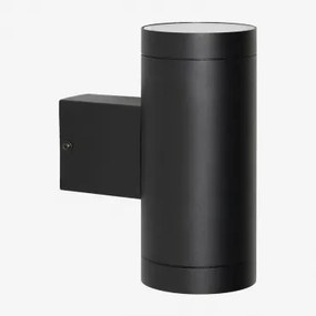 Aluminium Buitenwandlamp Met 2 Bixent Lichtpunten Zwart - Sklum