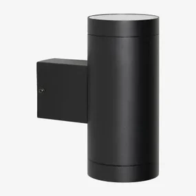 Aluminium Buitenwandlamp Met 2 Bixent Lichtpunten Zwart - Sklum