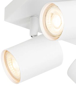 Moderne plafondlamp wit 4-lichts verstelbaar vierkant - Jeana Modern GU10 Binnenverlichting Lamp