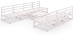 vidaXL 8-delige Loungeset massief grenenhout wit